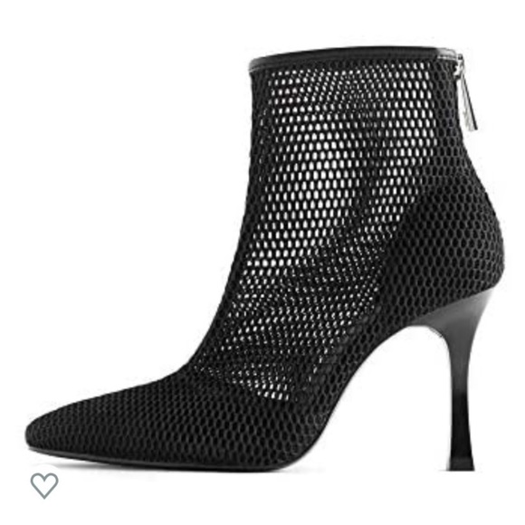 Zara Shoes Nwt Zara Black Mesh Heeled Ankle Boots Poshmark